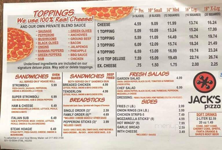 Jack's Pizza - Danville, IN menu_pic
