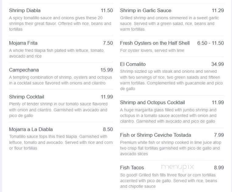 Los Rancheros - Avon, IN menu_pic