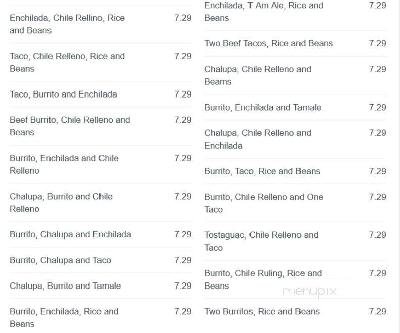 Los Rancheros - Avon, IN menu_pic