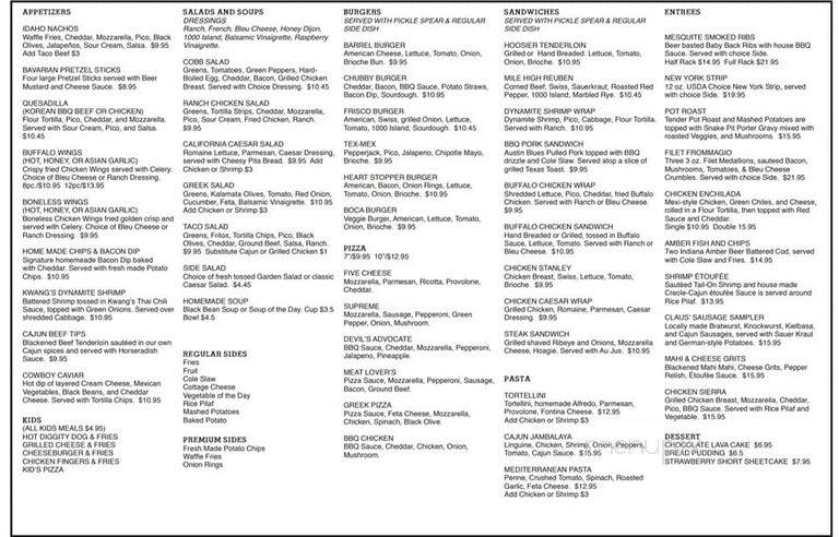 Oaken Barrel Brewing Co - Greenwood, IN menu_pic