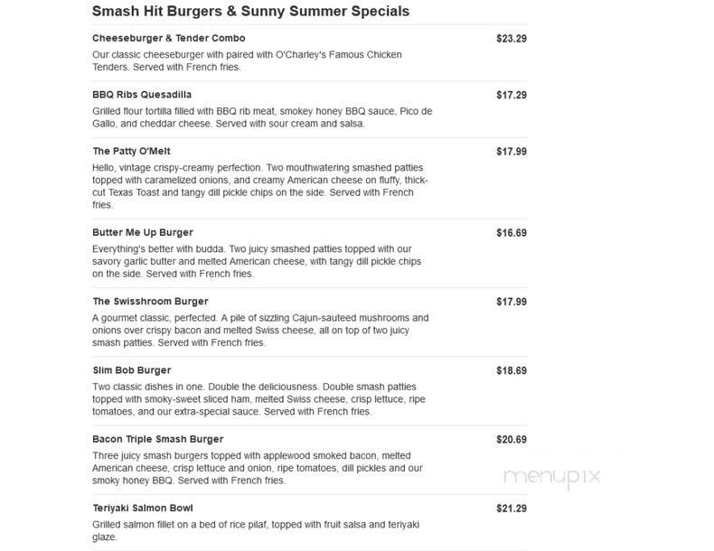 O'Charley's - Noblesville, IN menu_pic