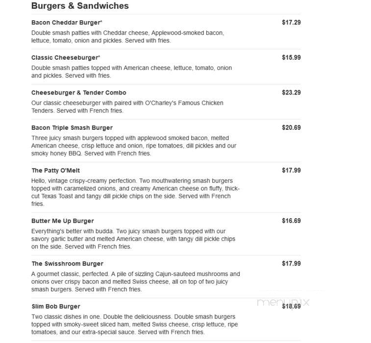 O'Charley's - Noblesville, IN menu_pic