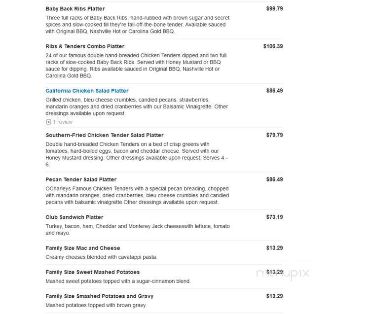 O'Charley's - Noblesville, IN menu_pic