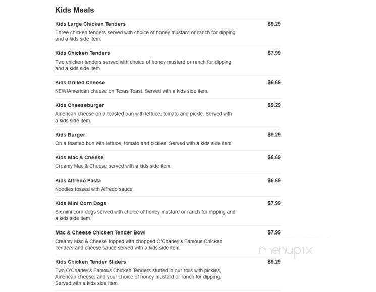 O'Charley's - Noblesville, IN menu_pic