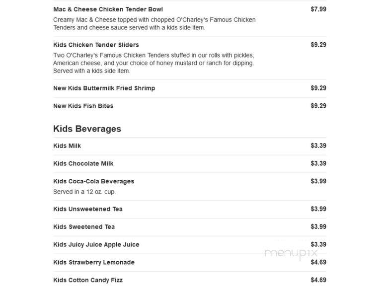 O'Charley's - Noblesville, IN menu_pic