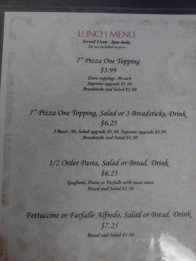 Procopio - Vincennes, IN menu_pic