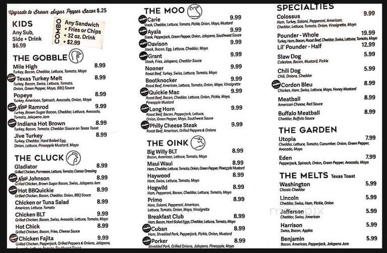 Quickies - Vincennes, IN menu_pic