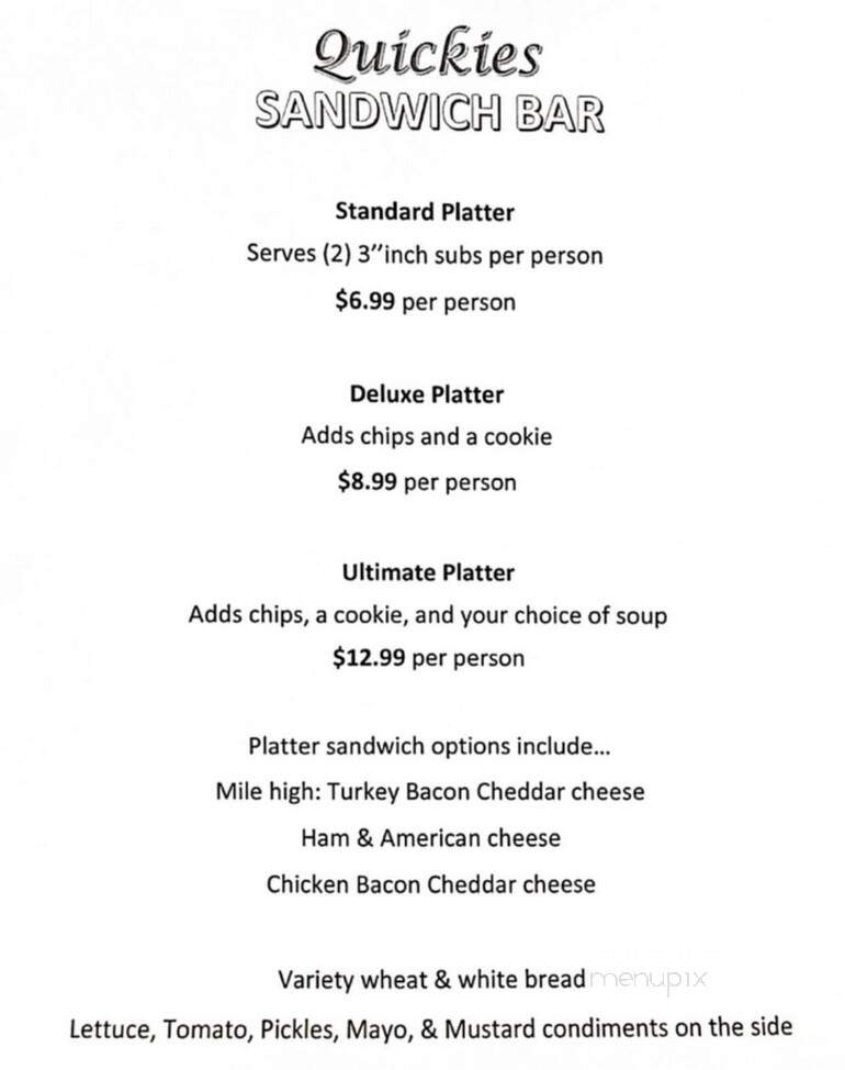 Quickies - Vincennes, IN menu_pic