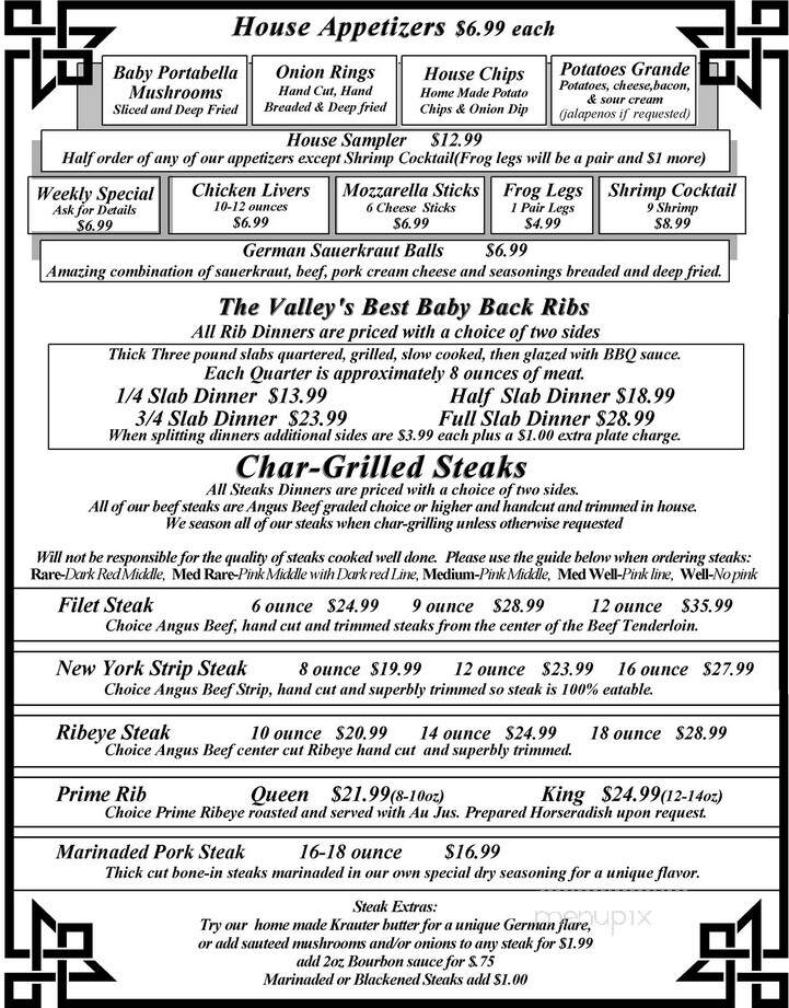 St Marys Supper Club - West Terre Haute, IN menu_pic