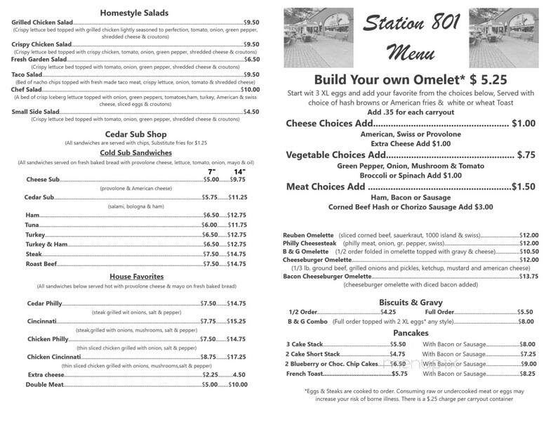 Station 801 - Michigan City, IN menu_pic