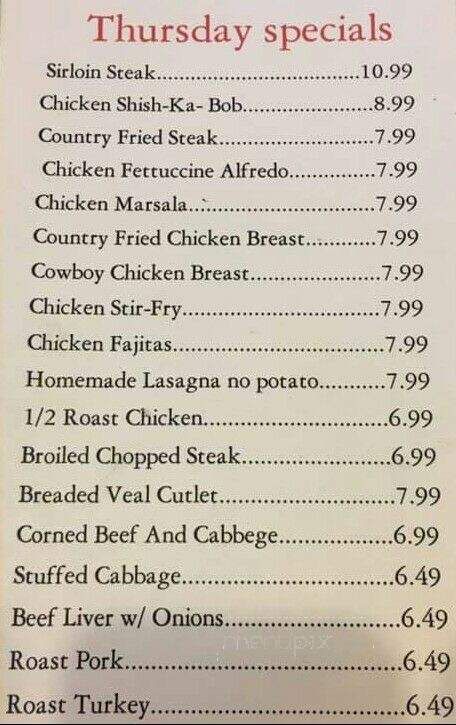 Sun Rise Restaurant - Whiting, IN menu_pic