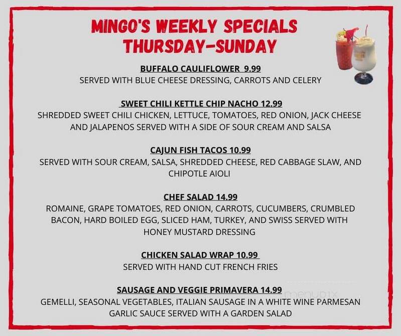 Mingo's Sports Bar And Gril - North Adams, MA menu_pic