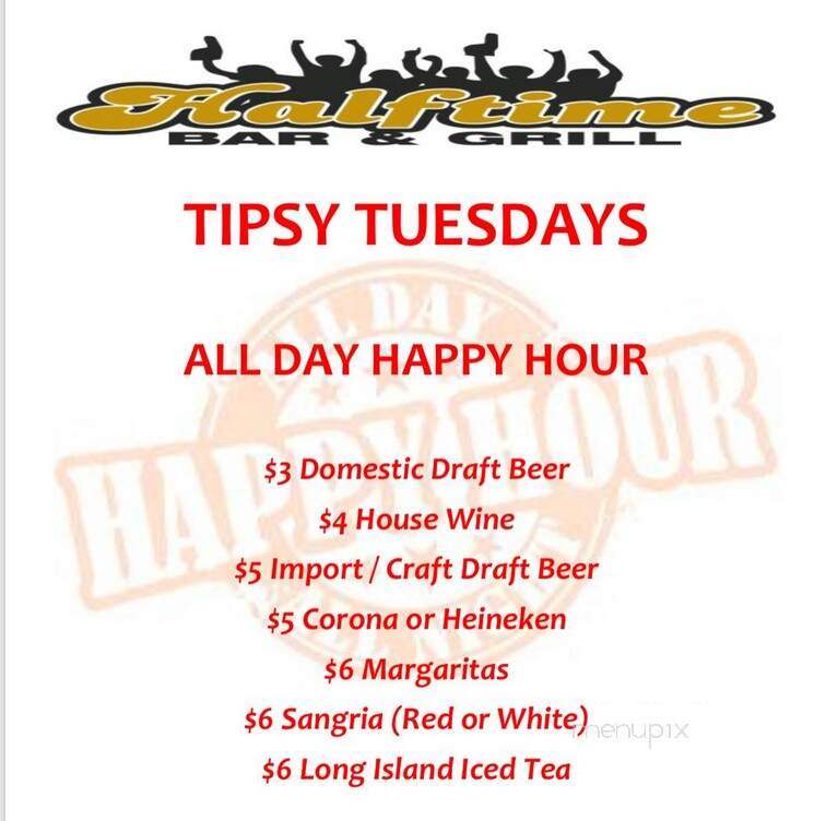Halftime Bar & Grill - Jersey City, NJ menu_pic