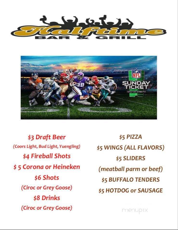 Halftime Bar & Grill - Jersey City, NJ menu_pic