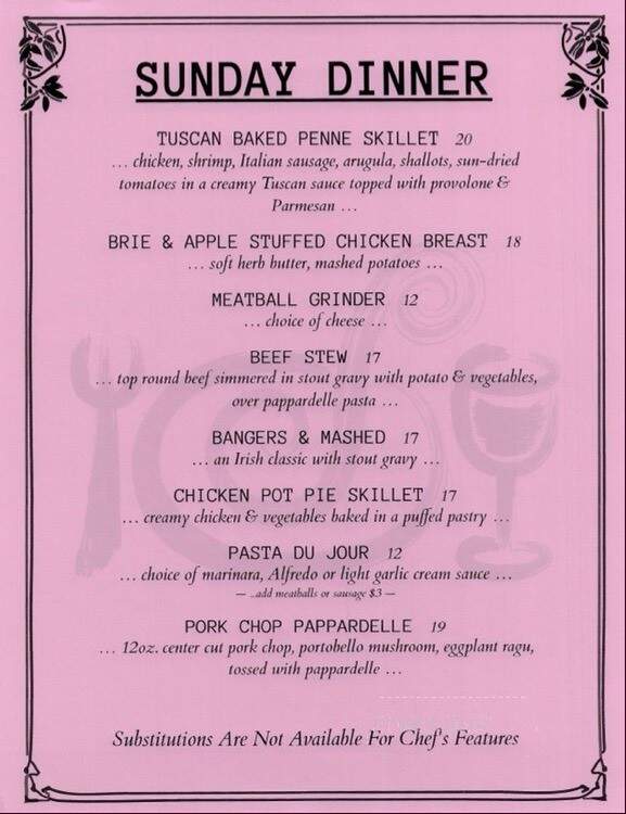 Slowdown Grillpub - Aston, PA menu_pic