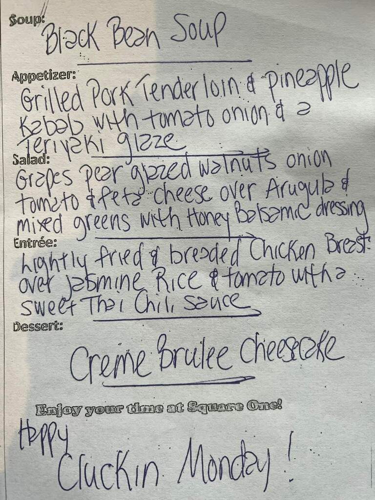 Square One Pub - New Hope, PA menu_pic