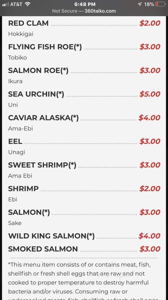 360 Taiko Sushi & Lounge - Patchogue, NY menu_pic