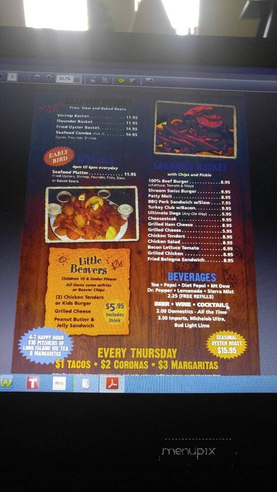 Big Beaver Bar - Murrells Inlet, SC menu_pic