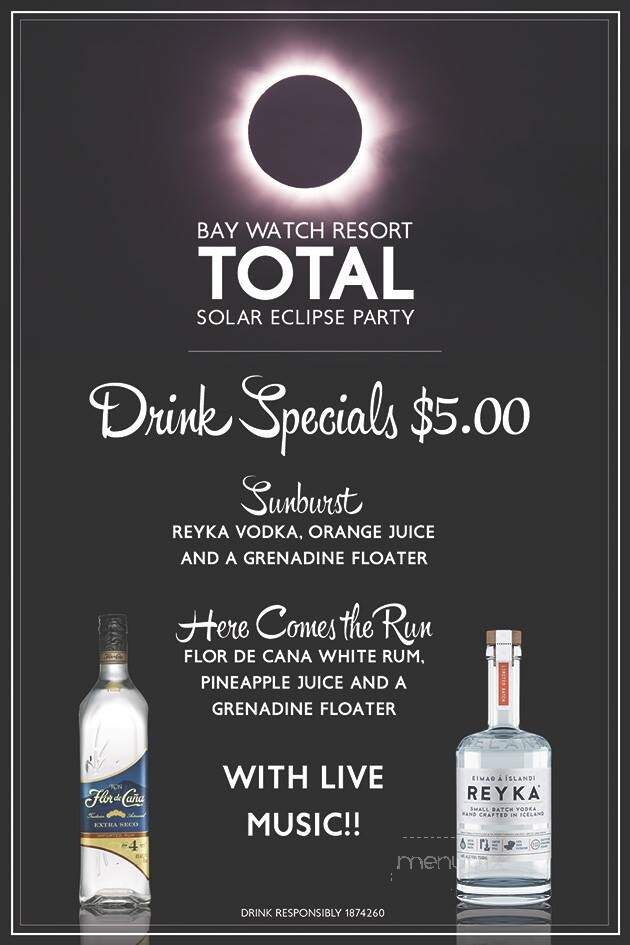 Fishtails Beach Bar - North Myrtle Beach, SC menu_pic