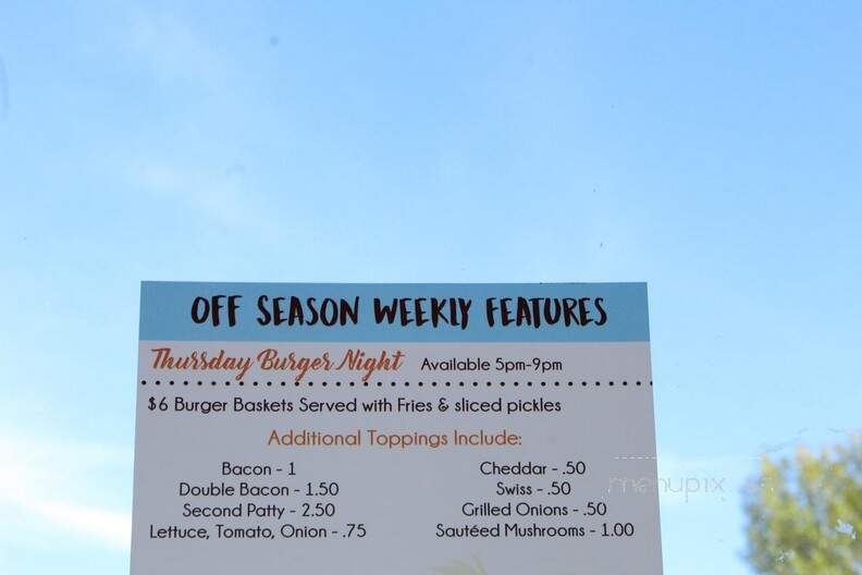 Beach Bums Bar & Eatery - Battle Lake, MN menu_pic