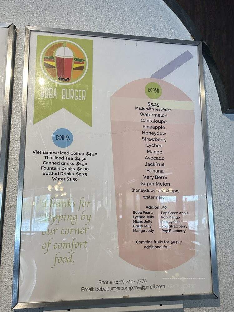 Boba Burger - Morton Grove, IL menu_pic