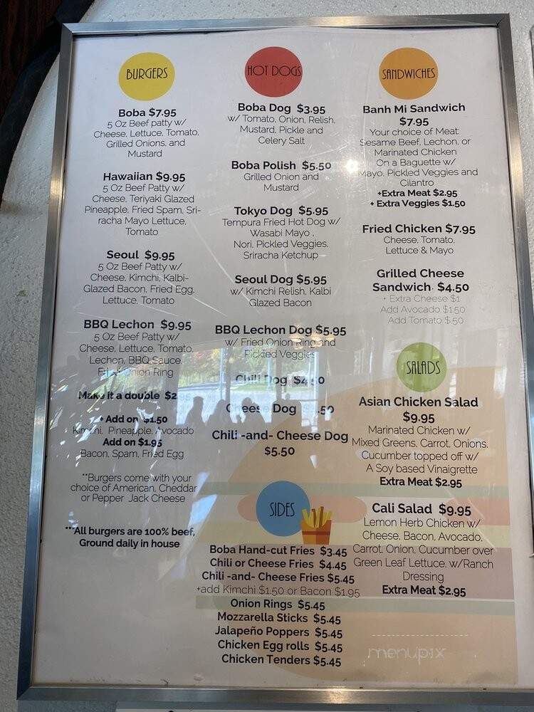 Boba Burger - Morton Grove, IL menu_pic