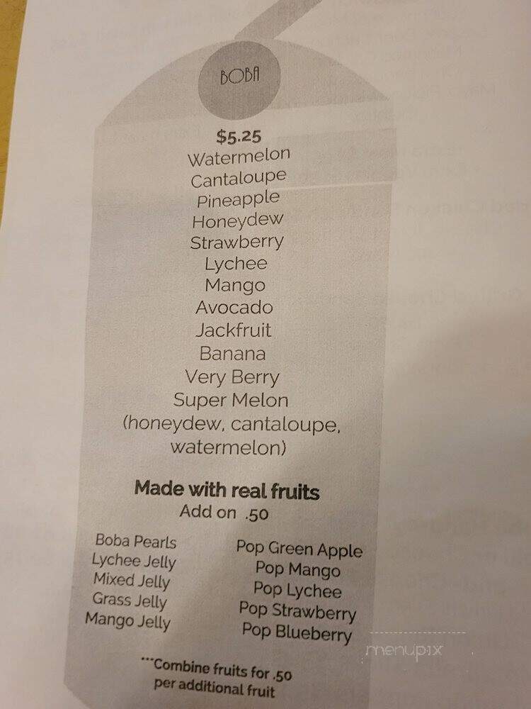 Boba Burger - Morton Grove, IL menu_pic