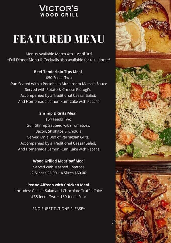 Victor's Wood Grill - Coppell, TX menu_pic