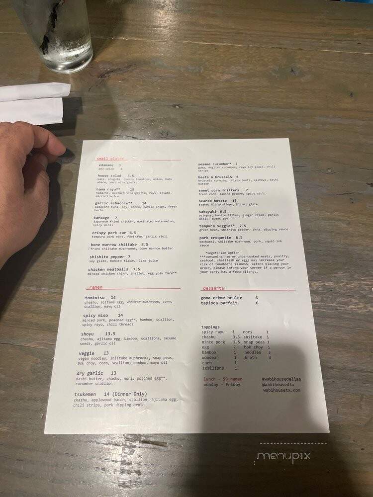 Wabi House - Dallas, TX menu_pic
