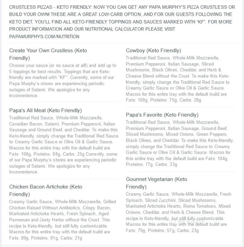 Papa Murphy's Palestine - Palestine, TX menu_pic