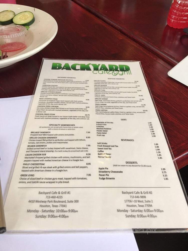 Backyard Cafe & Grill - Houston, TX