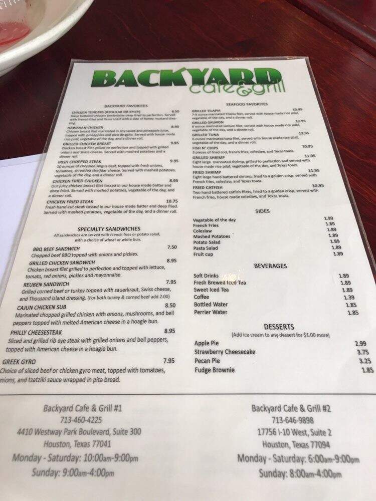 Backyard Cafe & Grill - Houston, TX
