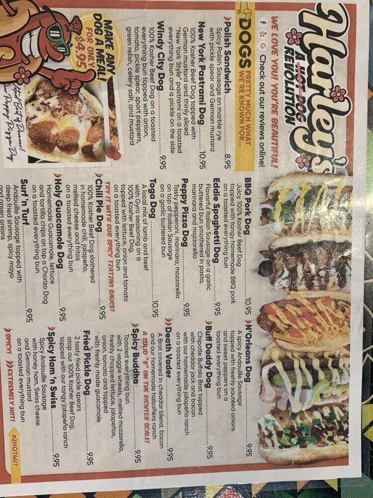 Harley's: A Hot Dog Revolution - Littleton, CO menu_pic