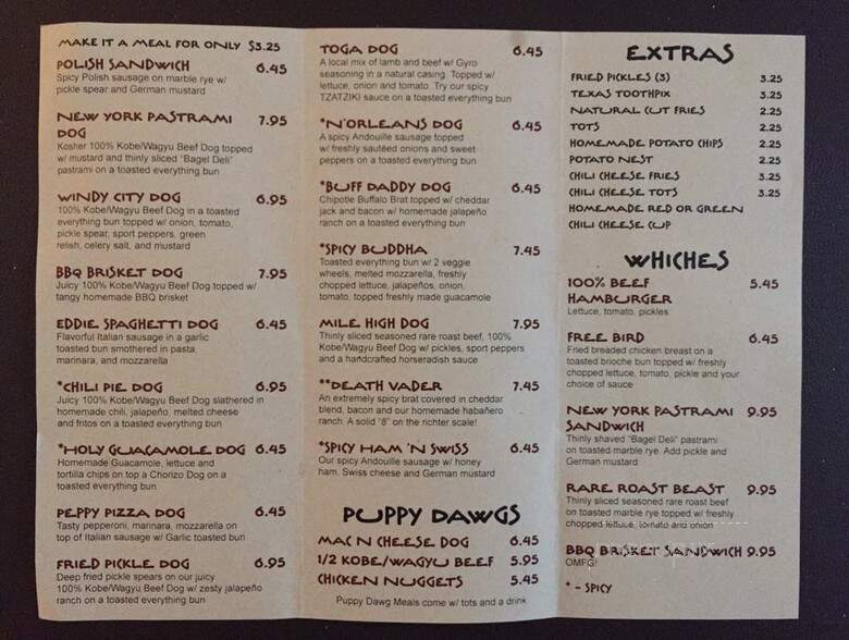 Harley's: A Hot Dog Revolution - Littleton, CO menu_pic