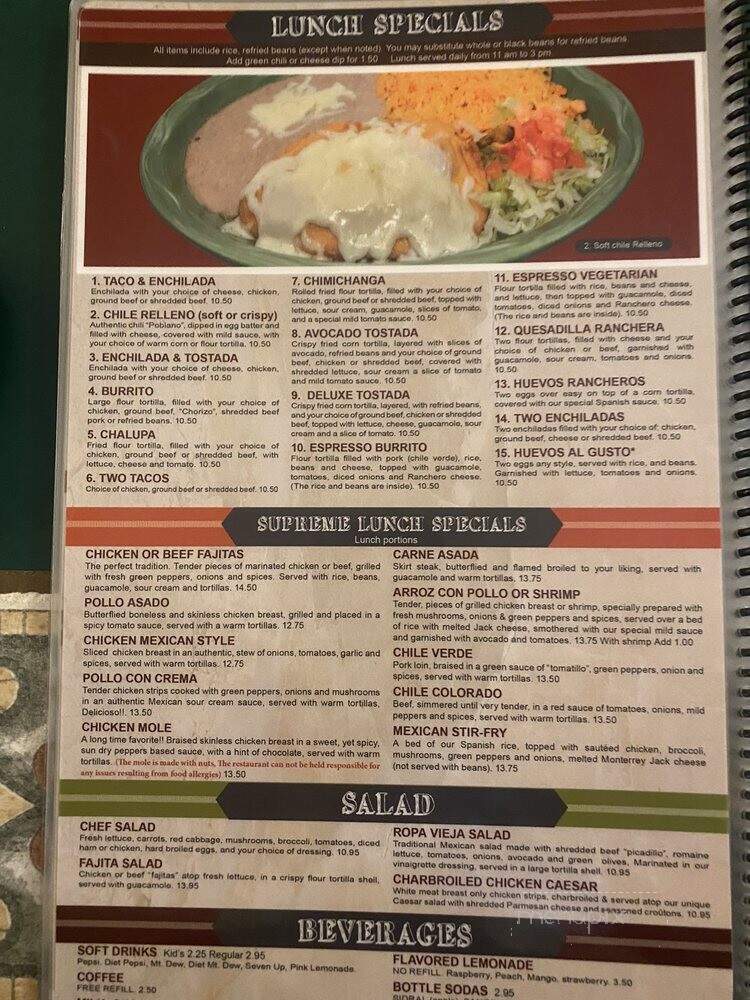Hacienda Guadalajara - Cheyenne, WY menu_pic