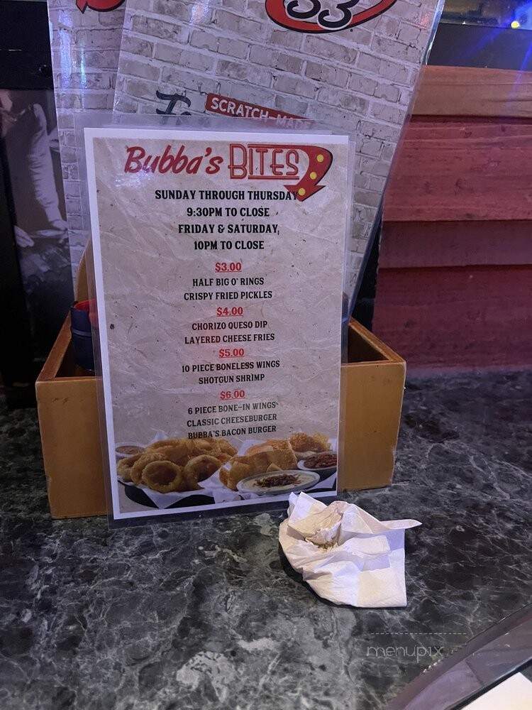 Bubba's 33 - Colorado Springs, CO menu_pic