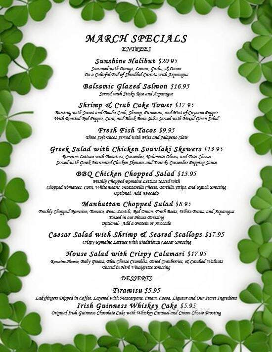 Paradise Restaurant - Gardena, CA menu_pic