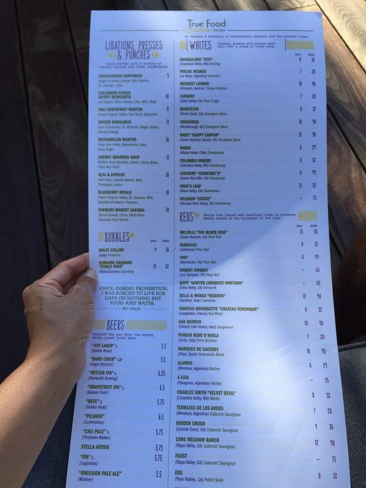 True Food Kitchen - El Segundo, CA menu_pic