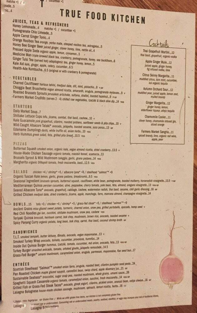 True Food Kitchen - El Segundo, CA menu_pic