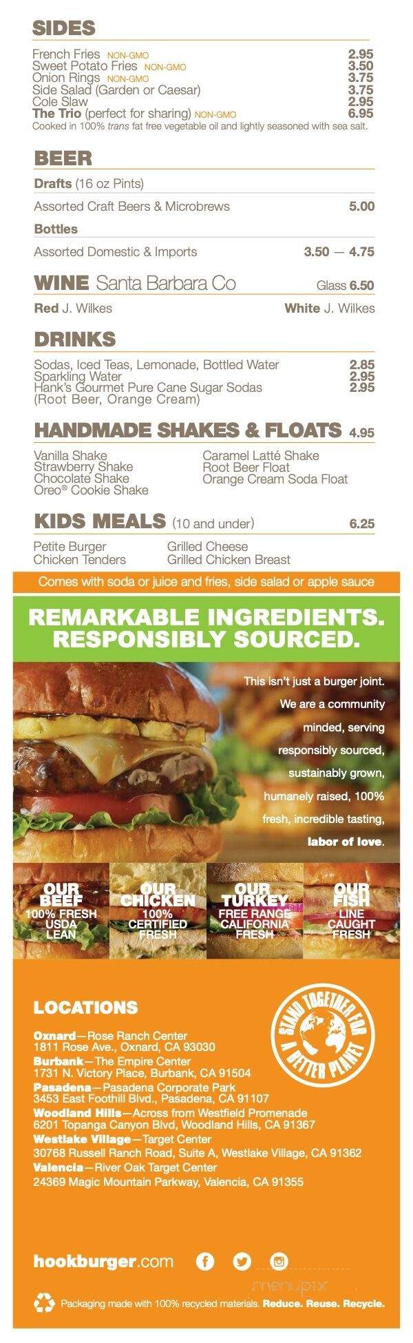 Hook Burger - Woodland Hills, CA menu_pic