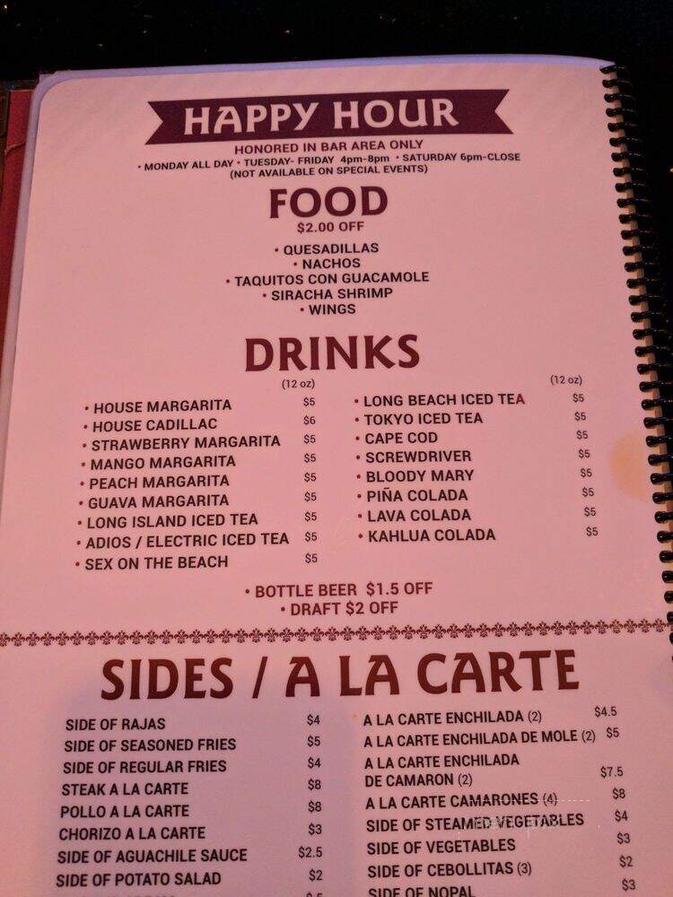 El Pescador Bar & Grill Montebello - Montebello, CA menu_pic