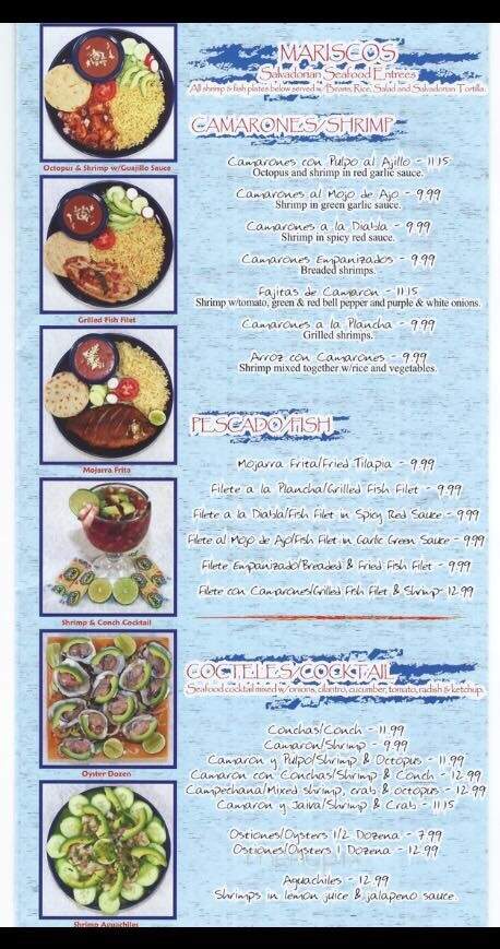 La Bahia Salvadorian Cuisine - Canoga Park, CA menu_pic