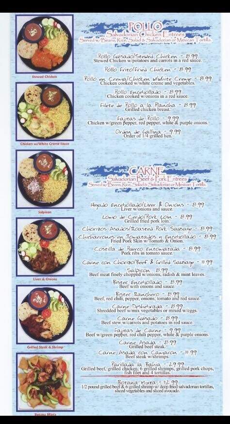 La Bahia Salvadorian Cuisine - Canoga Park, CA menu_pic