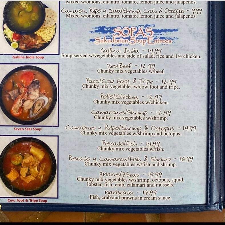 La Bahia Salvadorian Cuisine - Canoga Park, CA menu_pic