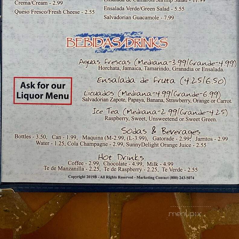 La Bahia Salvadorian Cuisine - Canoga Park, CA menu_pic