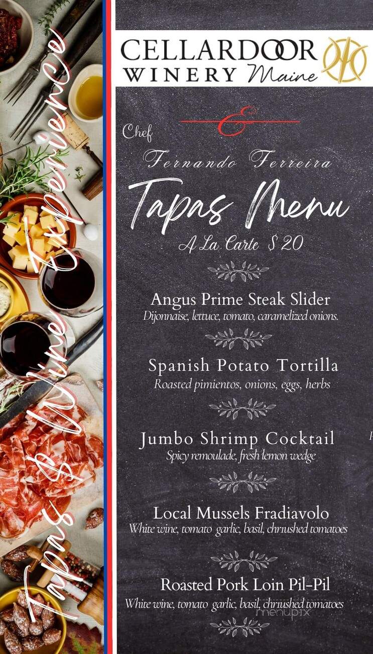 Cellardoor Winery - Lincolnville, ME menu_pic