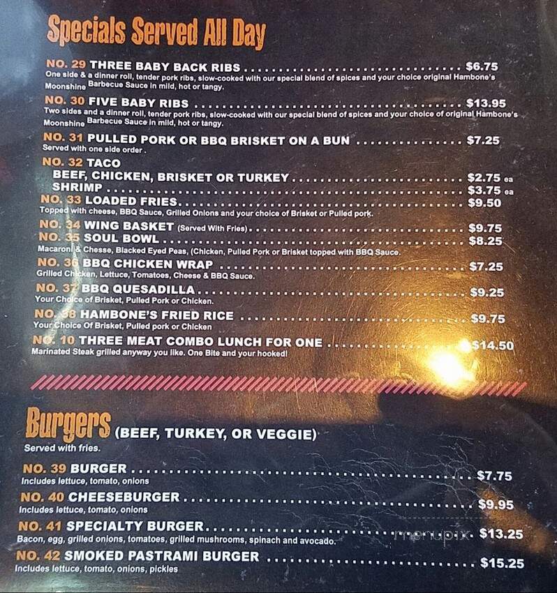 Hambone's Bar & Grill - Huntington Beach, CA menu_pic