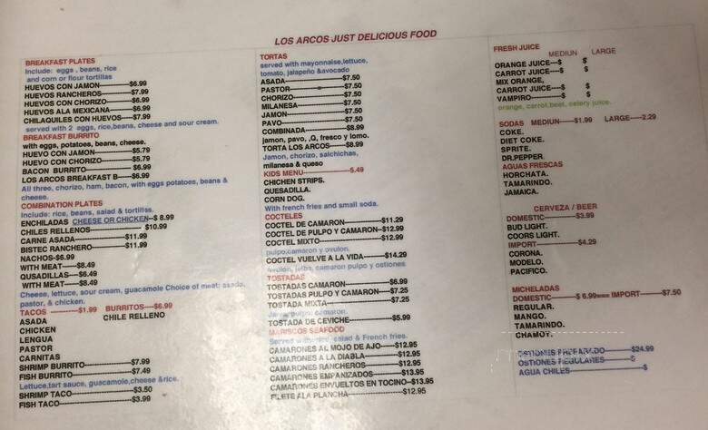 Los Arcos Mexican Restaurant - Port Hueneme, CA menu_pic