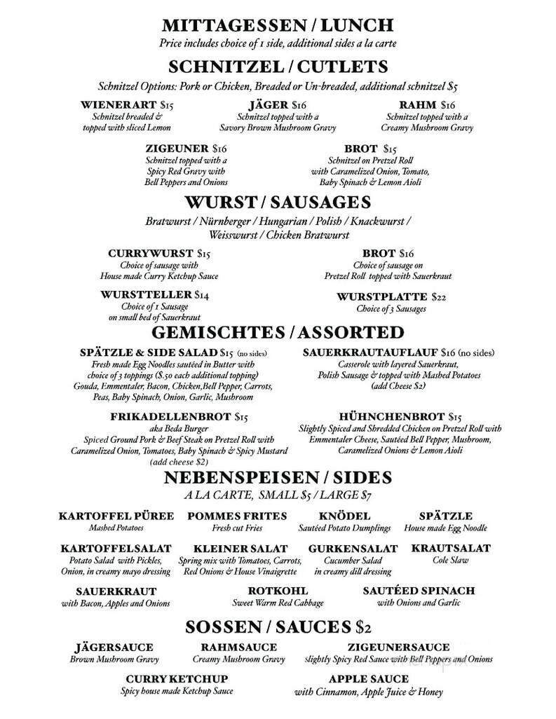 Beda's Biergarten - San Luis Obispo, CA menu_pic