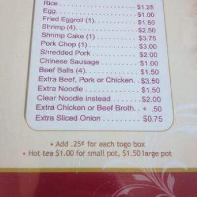Pho Lee Hoa Phat - Fairfield, CA menu_pic